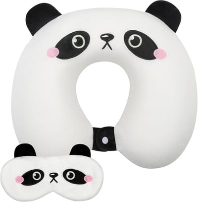 Thijox - U-vormig Reiskussen voor Kinderen en Volwassenen - Verwijderbaar Traagschuim Kussen met Ritssluiting en Oogmasker - Draagbaar en Comfortabel