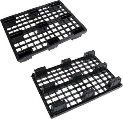 Lichtpaletten Kunststof - Europallet Wegwerppalet - Goederen Opslag - Nestbare Constructie - 120 x 80 cm - Zwart