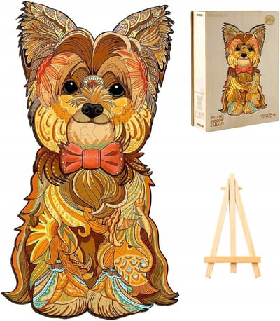 Houten Puzzel - Legpuzzel Hond - Ontspannend Tijdverdrijf - Unieke Dierenvormige Delen - 45 x 25 cm - Yorkie
