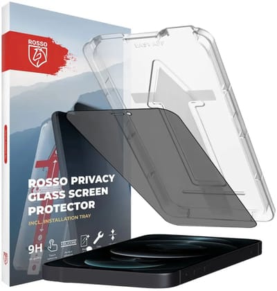 Rosso Privacy Screen Protector Geschikt voor Apple iPhone 12 Pro Max - 9H Gehard Glas - Met Installatietray - Case Friendly Tempered Glass - Anti Spy - Eenvoudige Installatie