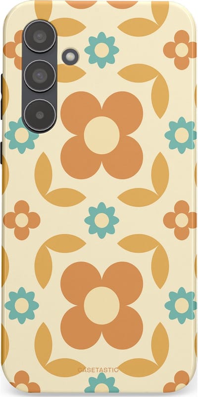 Casetastic hoesje geschikt voor Samsung Galaxy A55 - Dubbellaagse bescherming - Retro verlangen - Fashion Case - Crème Perzik Goud