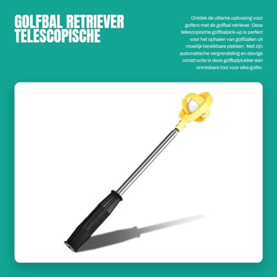 Dailygoods- Golfbal Retriever Telescopisch - Golfbalpick-up - Golfbalplukker - Automatische Vergrendeling - Lichtgewicht - Geel
