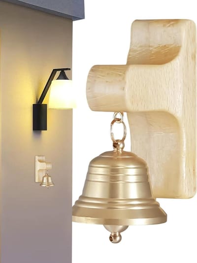 Magnetische Deurbel - Houten Bel - Bezoekers Melder - Montage Zonder Boren - 5.6 x 3.9 x 7.2 cm - Houtkleur