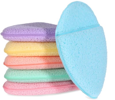 6 stuks gezichtssponzen, kleurrijke gezichtsreinigingsspons, herbruikbare gezichten scrubber pads voor vrouwen gezicht wassen, dagelijks gebruikt, make-up remover