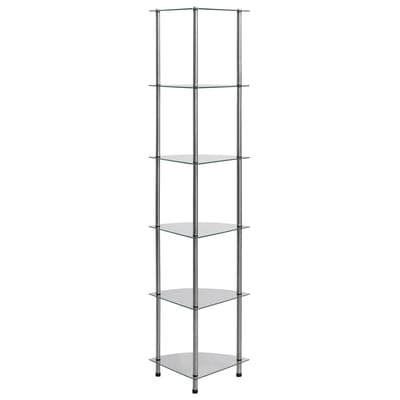 vidaXL - Kastje - 6-laags - 30x30x160 - cm - gehard - glas - transparant