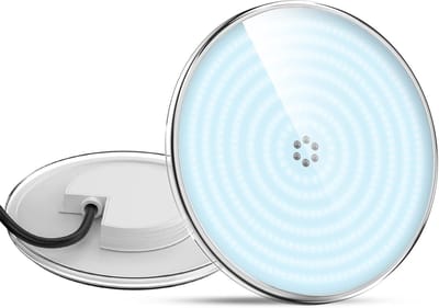 KZQ LED-zwembadlamp met harsvulling, 35W PAR56 onderwaterlamp (equivalent met 300W halogeenlampen), superheldere spot, 3500 lm, 140° stralingshoek, IP68 waterdicht, 12V AC/DC, 6000K