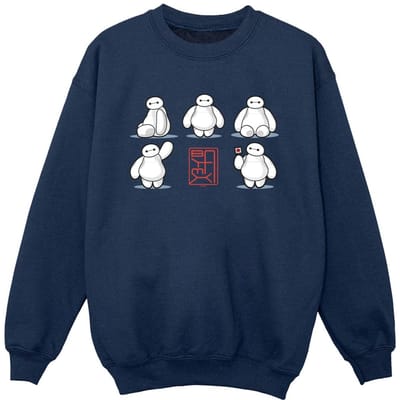 Disney Jongens Big Hero 6 Baymax Veel houdingen Sweatshirt (Marineblauw)