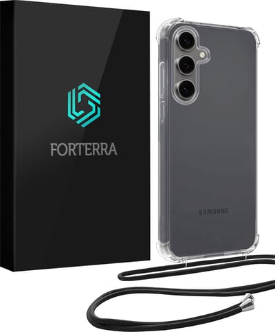 Hoesje Geschikt voor Samsung Galaxy S24 FE - Met Koord - Shock Proof - Siliconen Case - Telefoonkoord - Back Cover - Telefoon Hoes Shockproof - Telefoonketting - Transparant