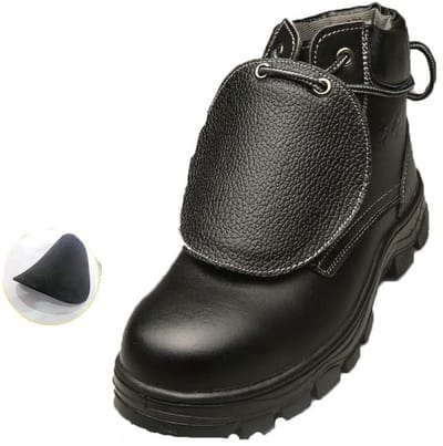 Dailygoods- Veiligheidsschoenen Middenvoetbescherming - Leren Schoenovertrekken - Bescherming Tegen Beschadigingen - Duurzaam en Lichtgewicht - Eenheidsmaat met Veters - Extra Voetbescherming - Schoenovertrek