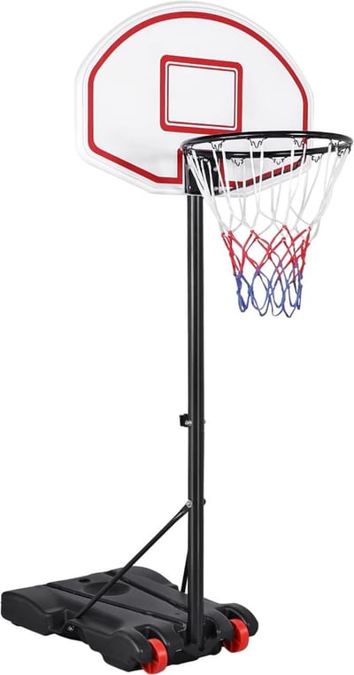Yaheetech Basketbalstandaard, basketbalkorf met standaard, draagbaar, outdoor, basketbalinstallatie, in hoogte verstelbaar van 159 tot 214 cm
