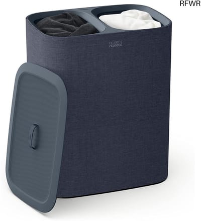 RFWR® Wasmand van 90 liter met deksel en compartimenten voor gescheiden wasgoed