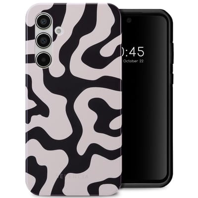 Selencia Hoesje - Geschikt voor Samsung Galaxy A55 (5G) - Backcover - Art Wave Black