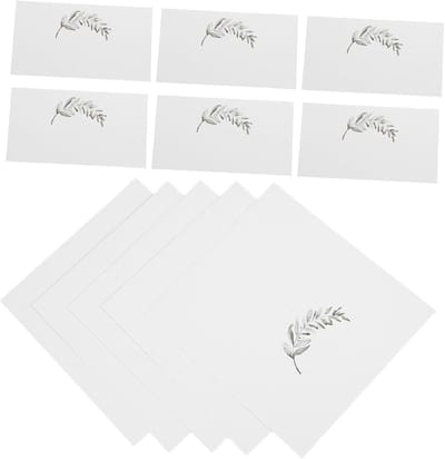 Plaatskaarten Aquarel Bladeren - Naamkaartjes Tentkaarten - Tafeldecoratie Feest - Beschrijfbaar Oppervlak - 10x9cm - Wit