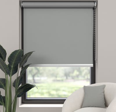 Dutchblinds Rolgordijn - verduisterend - Grijs - 55x190cm - Raamdecoratie op maat