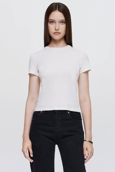 RE/DONE 90s Baby Tee Vintage White Größe: XS | Hemden Outlet | Damen | Weiß