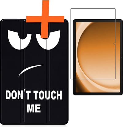 Hoesje - Geschikt voor Samsung Galaxy Tab A9 - Met Screenprotector - Trifold Bookcase - Hard Cover - Hardcover Book Case - Tablet Hoes - Don't Touch Me