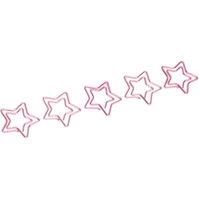 100 stuks Stervormige Paperclips Roze Plateringsproces Roestvrij Metalen Paperclips voor Kantoor School pink
