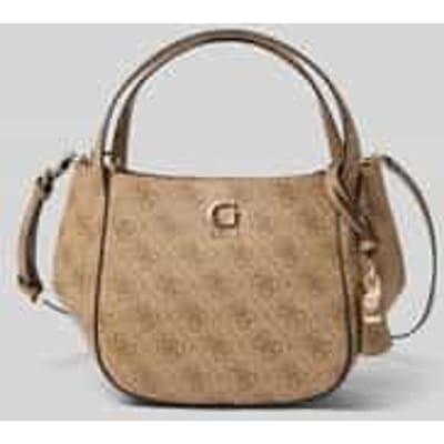 GUESS handtas schoudertas Coleen Logo Satchel Latte Logo Lichtbruin