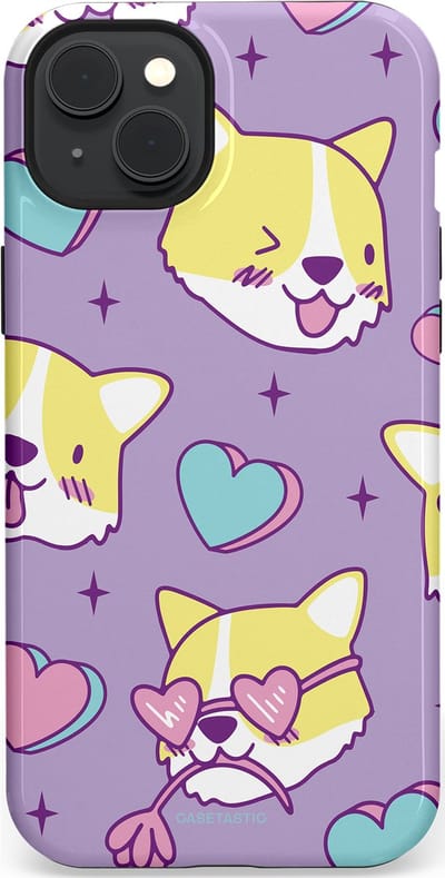Casetastic Hoesje Geschikt voor Apple iPhone 15 Plus Magsafe - Stijlvolle Beschermende Duo-layer Case - Liefde is een Corgi