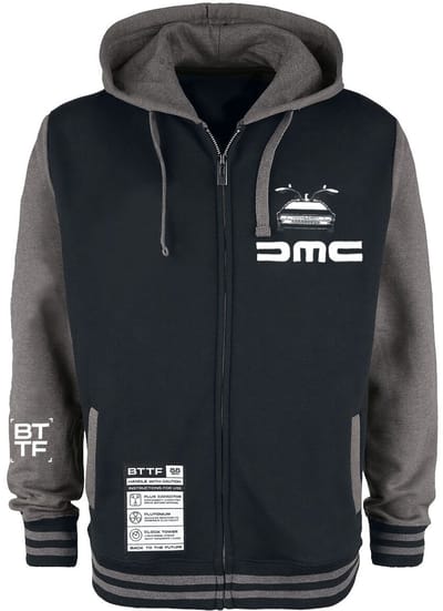 Back To The Future Delorean Heren Vest met capuchon - zwart/donkergrijs - S