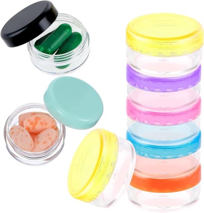 Kleine Pillen Organizer voor Reizen, 8 Stuks Mini Pillendoos, Draagbare Dagelijkse Medicijncontainer, BPA-vrij en Ideaal voor Opberging in Handtas of Koffer