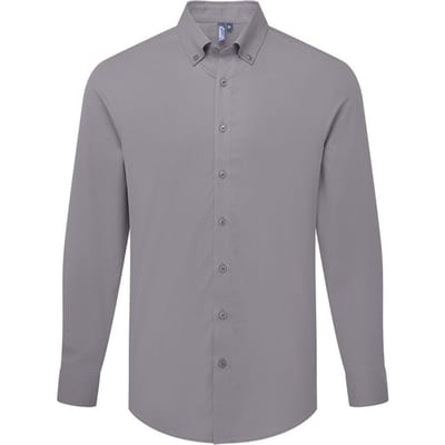 Premier Mannen Supreme Oxford Langsleeve Shirt (Staalgrijs)