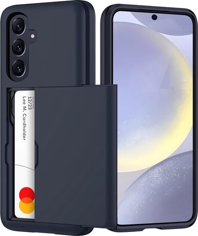 Hoesje Geschikt voor Samsung S25 Plus / S24 Plus Hoesje Zwart - shockproof Backcover met pasjeshouder - Ruimte voor 2 pasjes