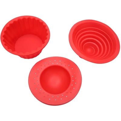 3 stuks/set Voedselkwaliteit Silicone Cakevormen IJs Brood Mousse Vorm Bakgereedschap Rood red