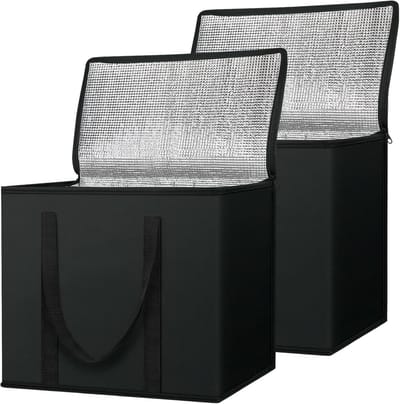 Koeltas -2-pack geïsoleerde herbruikbare boodschappentassen - Geïsoleerde Koeltas - Lunchtas - Picknicktas - Koeltas Lunch - Opvouwbare koeltas voor boodschappen - Stevige grote geïsoleerde tas