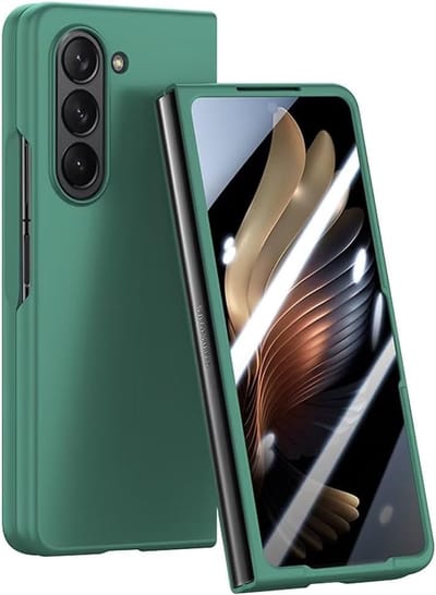 Geschikt voor Samsung Galaxy Z Fold 6 - Back Cover Hoesje - Siliconen - Anti Kras - Donker Groen