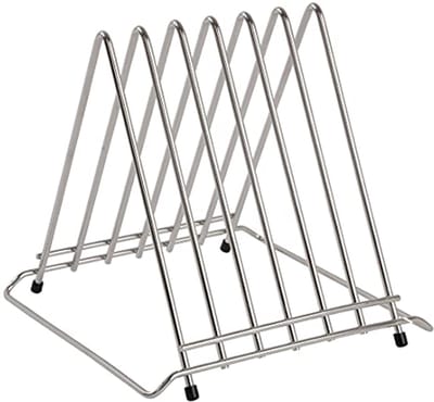 Snijplank Houder - Keuken Organizer - Hygiënisch Werken - Zes Slots - 30mm Sleufbreedte - Zilverkleurig