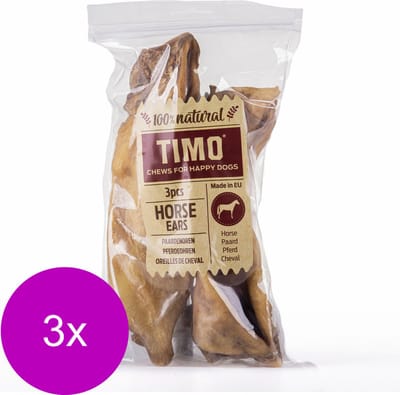 Timo Paardenoren - Hondensnacks - 3 x Paardenvlees 3 stuks