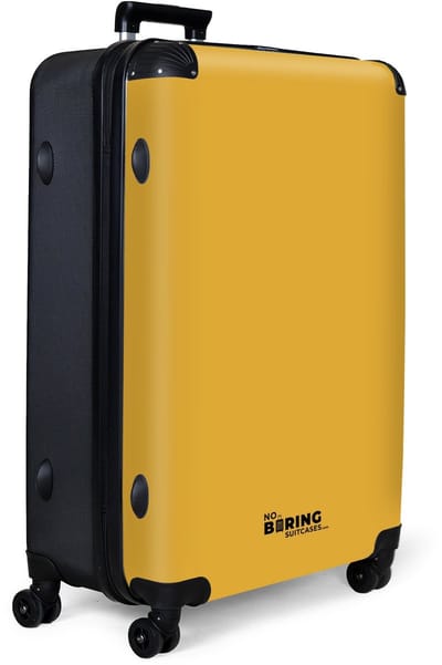 NoBoringSuitcases.com® - Koffer groot - Reiskoffer lichtgewicht - Geel - Effen - Rolkoffer met 4 wielen - Grote trolley XL - 98 liter bagage