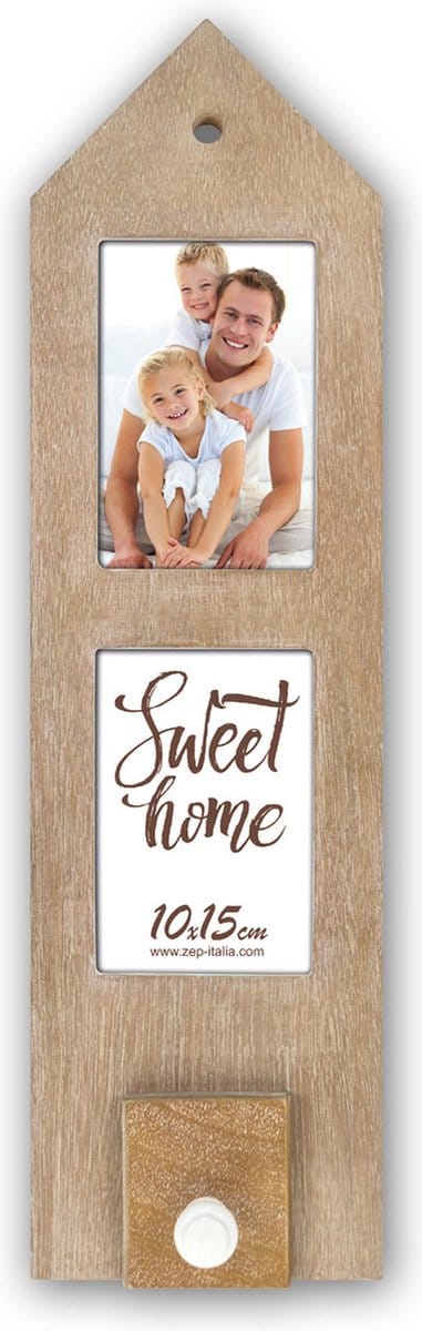 Houten fotolijstje met haakje 54 x 15 cm geschikt voor een foto van 10 x 15 cm