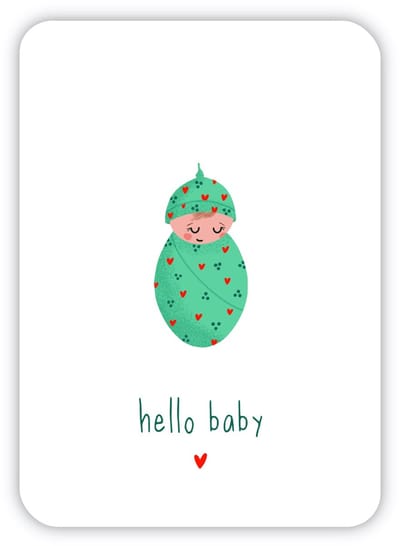 Geboortekaartje | Hello Baby | Baby | Wenskaart | A6 | Duurzaam | Unisex | Geboorte | Felicitatie | Liefde