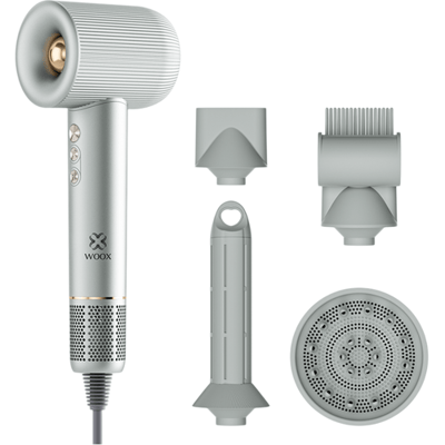 WOOX elektrische haardroger met hoge snelheid, 1600 W, 3 blaassnelheden, 3 temperatuurniveaus, met magnetisch accessoire, MX0202