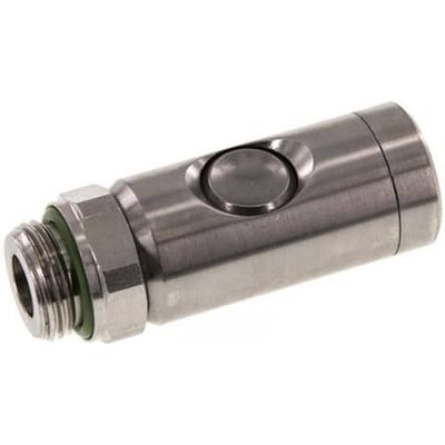 RVS 306L DN 7.4 Safety Luchtkoppeling Snelkoppeling met Drukknop G 1/2 inch Buitendraad - CLS7-M-SSL-SEP-012