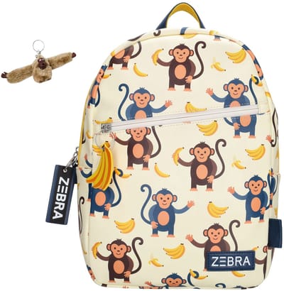 Zebra Rugzak Aapjes - kinderrugtas, rugtas, kinderrugzak, schooltas + Aapje Sleutelhanger