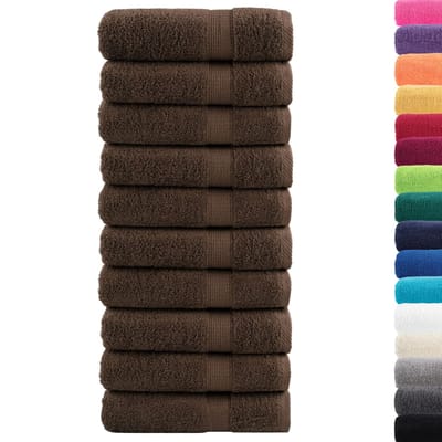 vidaXL - Badhanddoeken - SOLUND - 10 - st - 600 - g/m² - 100x150 - cm - bruin