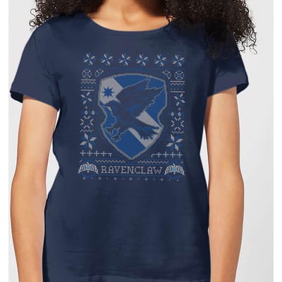 Harry Potter Ravenclaw Crest dames kerst t-shirt - Navy - S