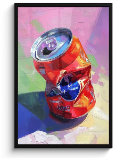 Poster in lijst - Fotolijst 60x90 cm - Posters - Frisdrank - Blik - Paars - Posterlijst zwart - Decoratie - Wanddecoratie woonkamer - Muurdecoratie slaapkamer