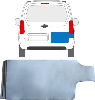 Reparatie plaatwerk achterste deuren voor Peugeot Partner 2008-2018 / Rechts