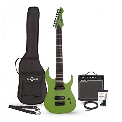 Harlem S 8-snarige Elektrische Gitaar + 15W Versterkerpakket, Slime Green