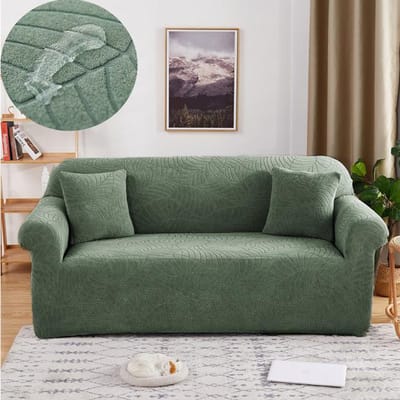 Waterdichte Elastische Bankhoes Stretch Jacquard Spandex Voor 1 2 3 4 Zits Woonkamer Armleuningbank Beschermer 1 seat 90-135cm сyaan