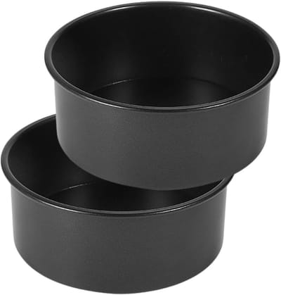 Famanu - Ronde bakvorm, bakvorm 15 cm rond, 2 stuks bakvormset, taartvorm bakvormen met ronde roestvrijstalen bakvorm met antiaanbaklaag, geschikt voor cake, brownies, cake, lasagned