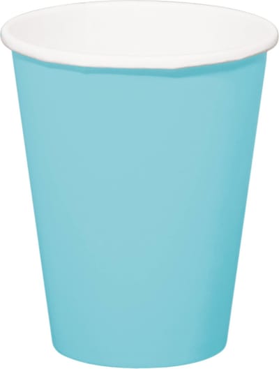Folat Feest drinkbekers - 24x stuks - lichtblauw - papier - 350 ml - verjaardag/party