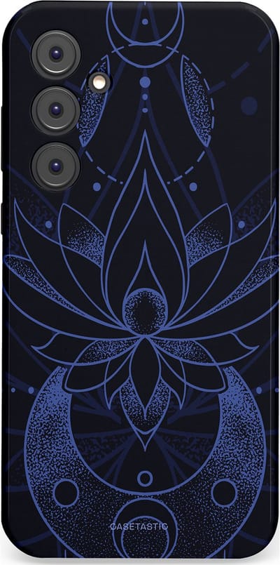 Casetastic Hoesje Geschikt voor Samsung A35 - Stijlvolle Beschermende Duo-layer Case - Lotus Nacht