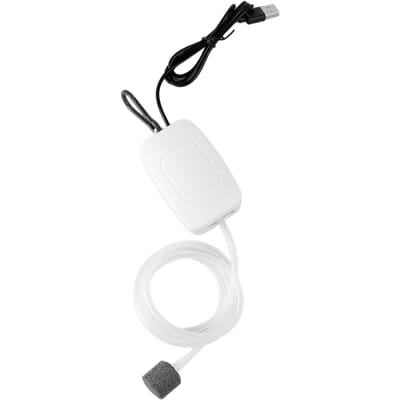 Pompe à air électrique pour aquarium USB Portable Silencieuse Mini Pompe à air pour aquarium pour aquarium Un trou white