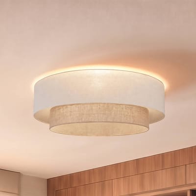 Duolla Plafondlamp Boho, beige/jute, Ø 80 cm, textiel, E27