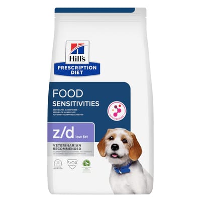 10kg Hill's Prescription Diet z/d Food Sensitivities Low Fat Hydrolysed Soy droog hondenvoer